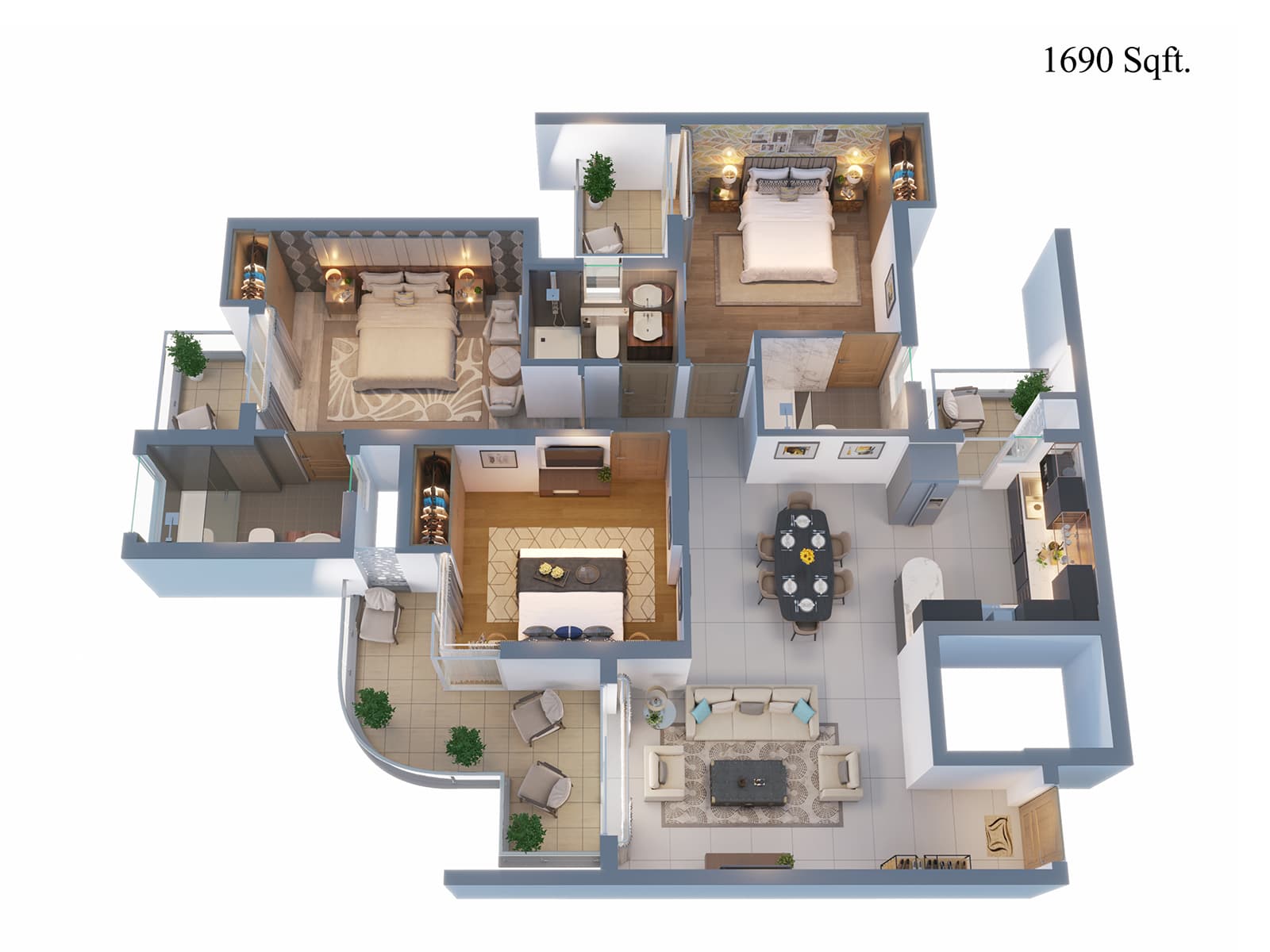 T and T Digitown Floor plan